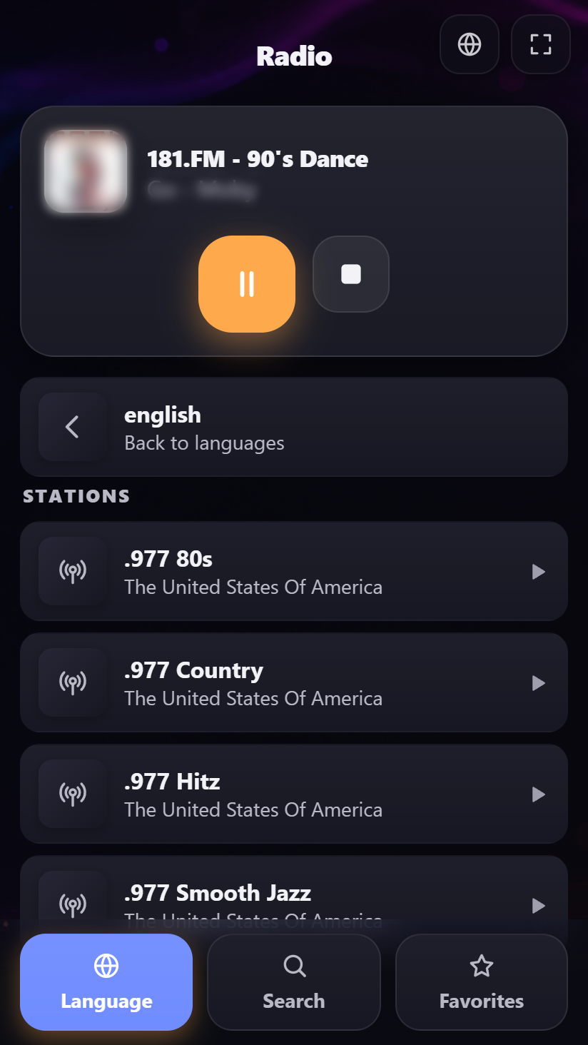 Das Radio von einem Handy aus steuern