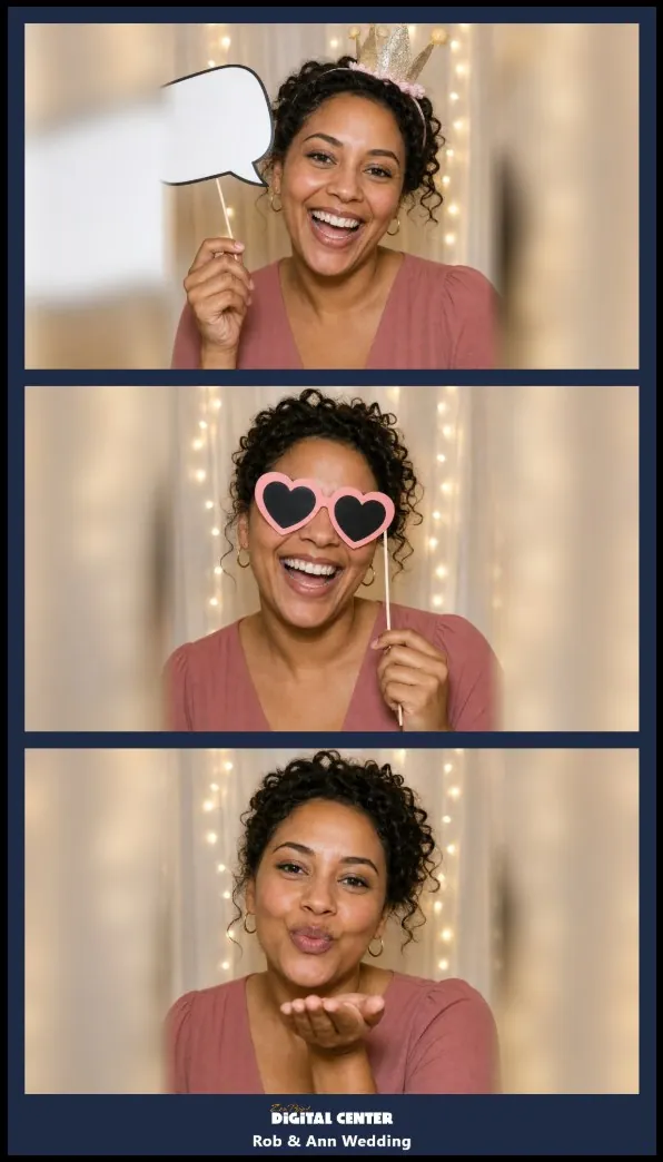 A finished photo strip shown on the screen